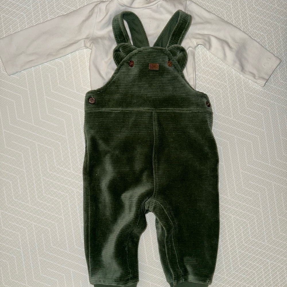Mayoral Green Velvet Overalls Timeless Design